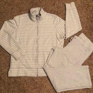 L.L. Bean Zippered Sweatshirt and Pants Set, Petite